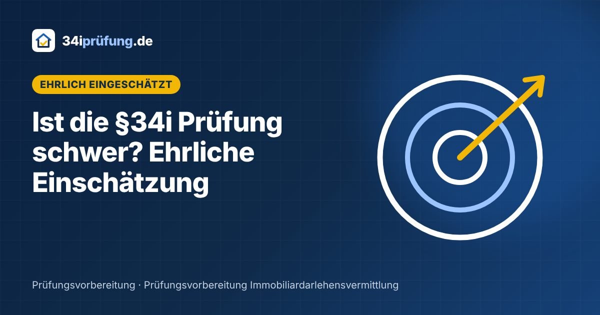 Zielscheibe mit Pfeil als Symbol für eine realistische Einschätzung der Schwierigkeit der §34i Prüfung